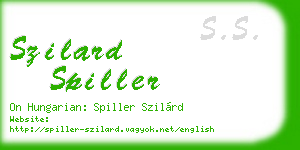 szilard spiller business card