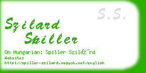 szilard spiller business card